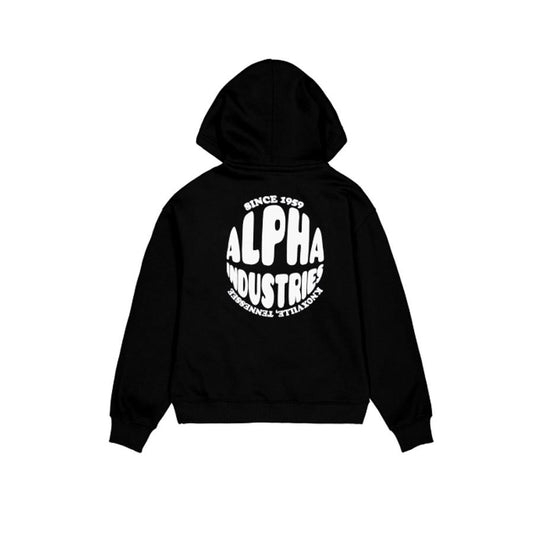 Logo Back Print Hoodie Women - black