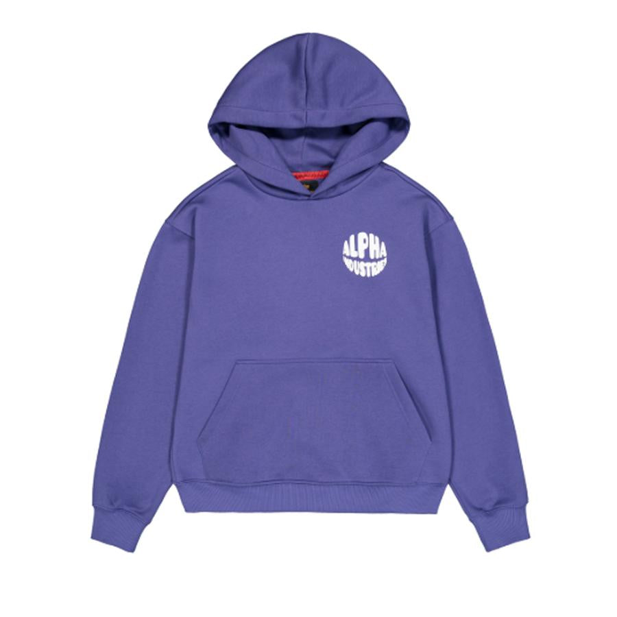 Logo Back Print Hoodie Women - night purple