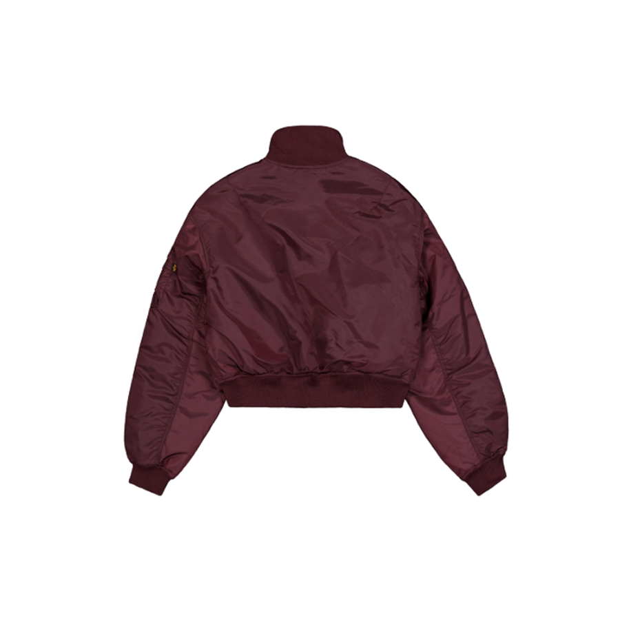 MA-1 Cropped Bomber Jacket Women - dark cherry