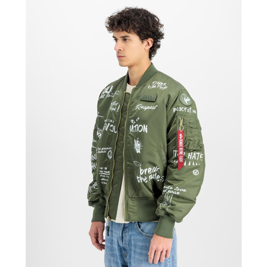 MA-1 Peace Bomber Jacket - sage green