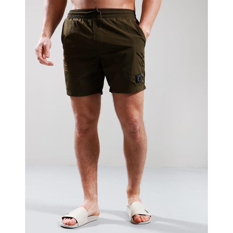 Krinkle Nylon Swim Short - khaki