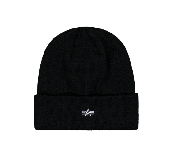 Metal Logo Beanie - black