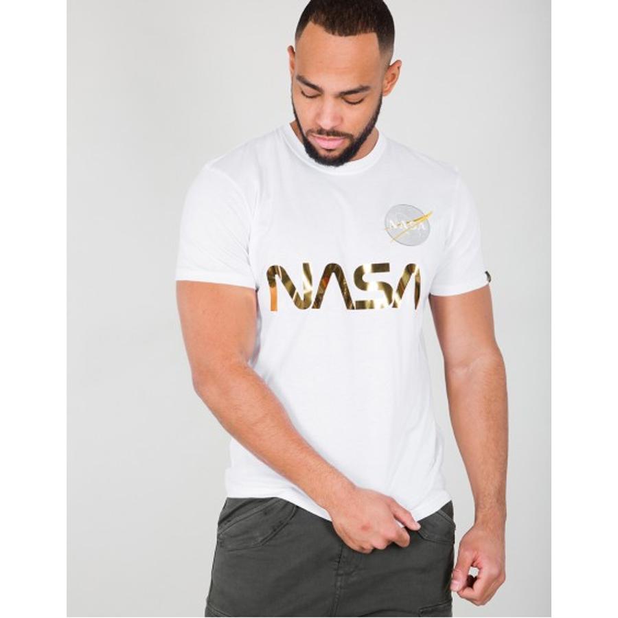 NASA Reflective T - white/gold