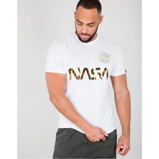 NASA Reflective T - white/gold