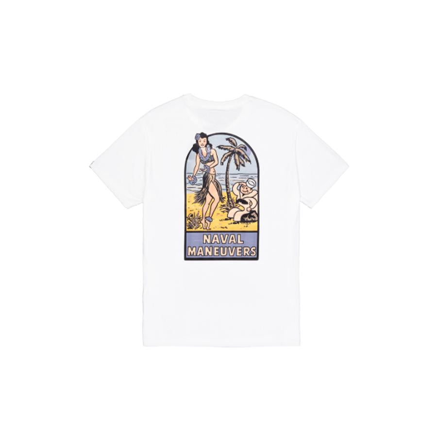 Naval Back Print T-Shirt - white
