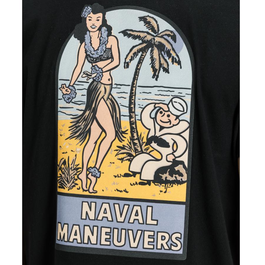 Naval Back Print T-Shirt - black
