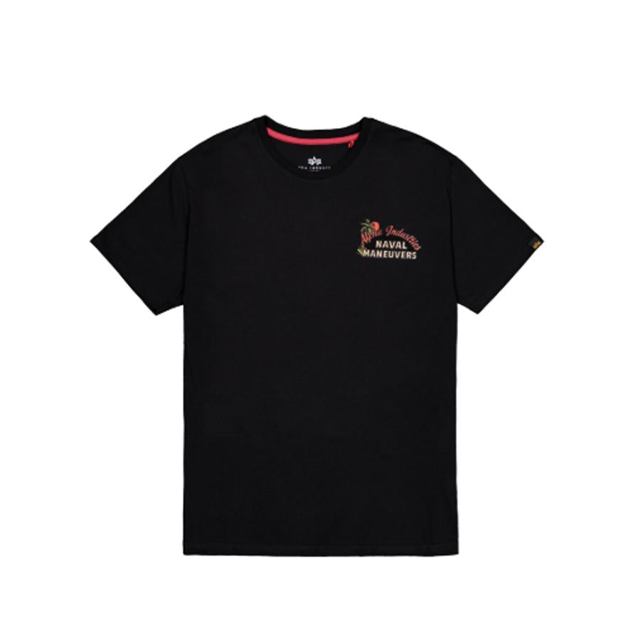 Naval Back Print T-Shirt - black