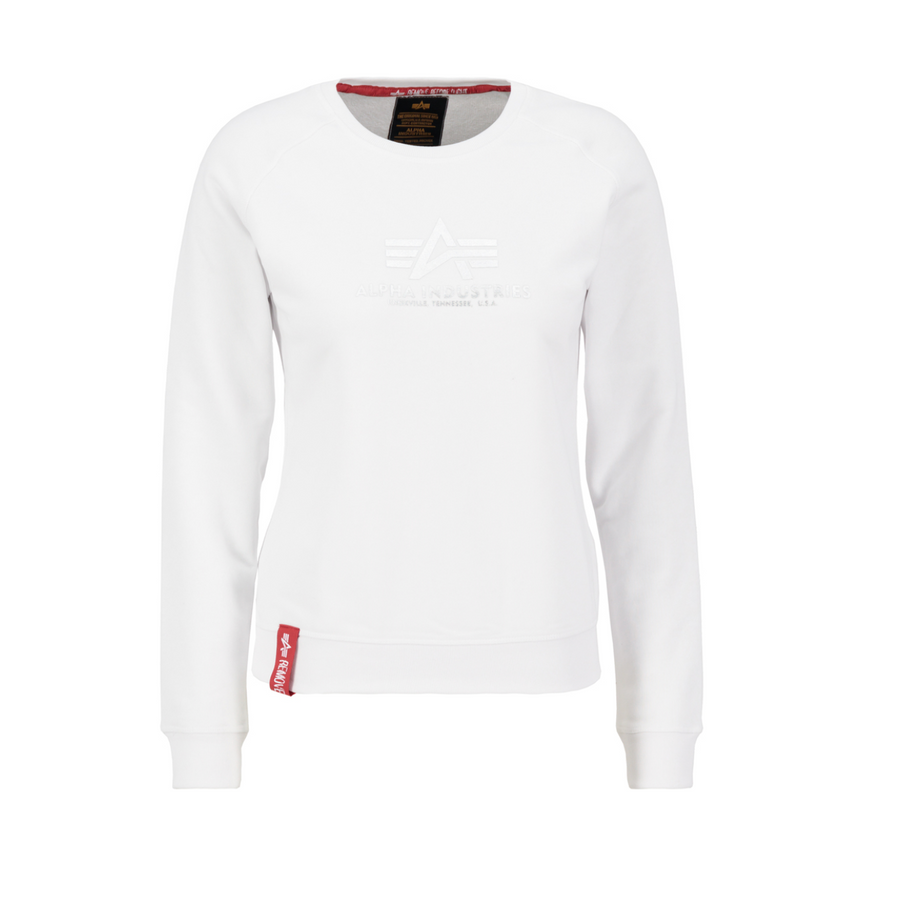 New Basic Sweater Woman Foil Print - white/metal silver