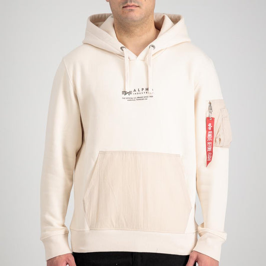 Nylon Pocket Hoody - jet stream white