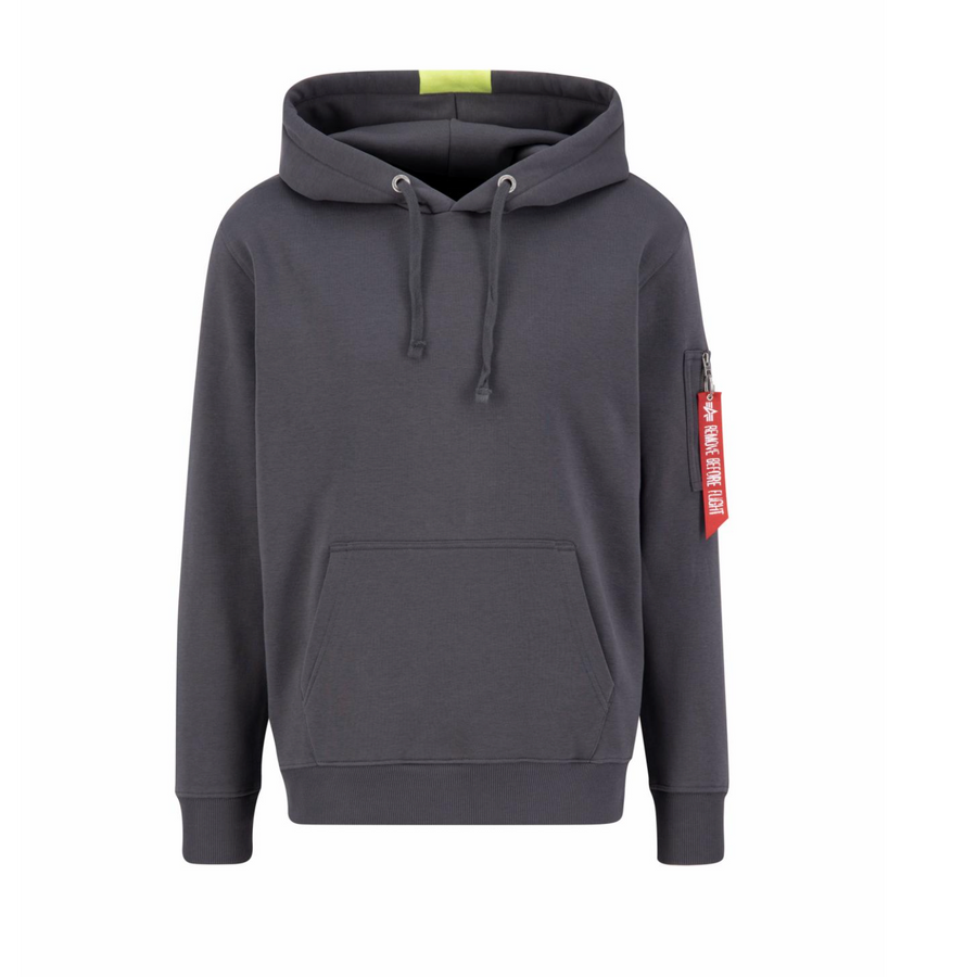 Red Stripe Hoody - vintage grey