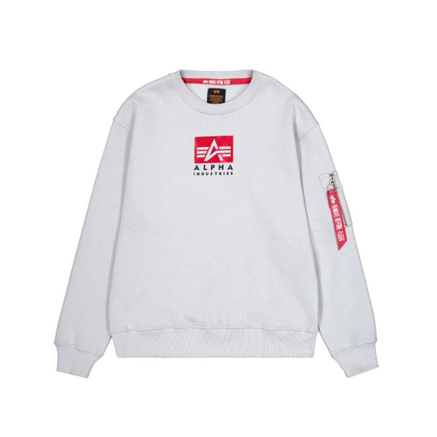 Satin Logo Sweater - pastel grey