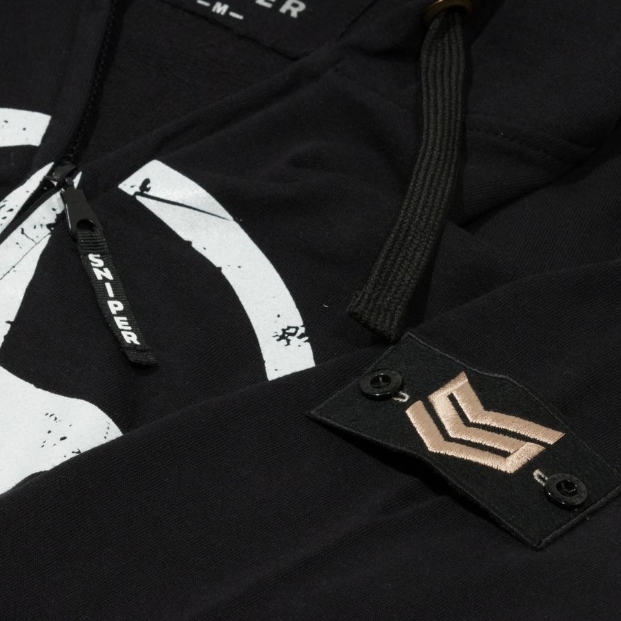 Star Zip Hoody - black
