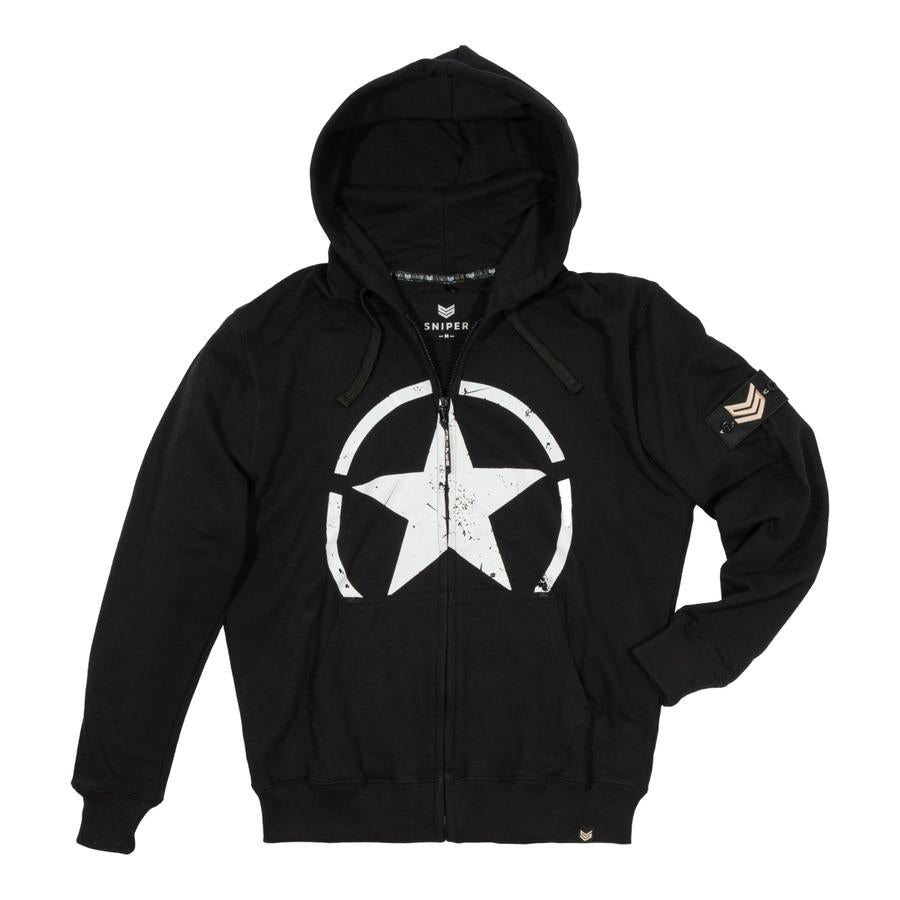 Star Zip Hoody - black