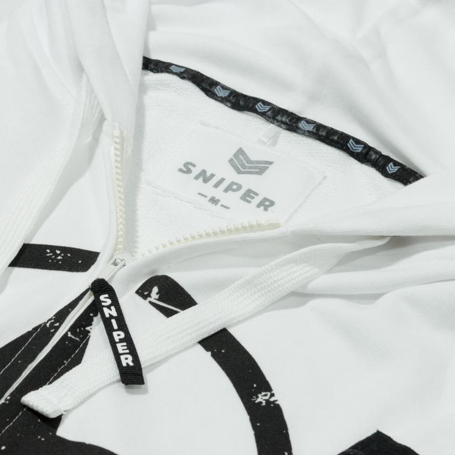 Star Zip Hoody - white