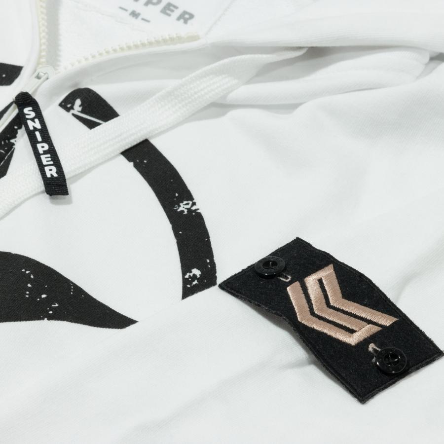 Star Zip Hoody - white