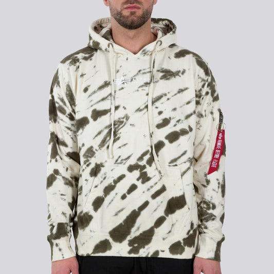 Tie Dye Hoody - dark olive