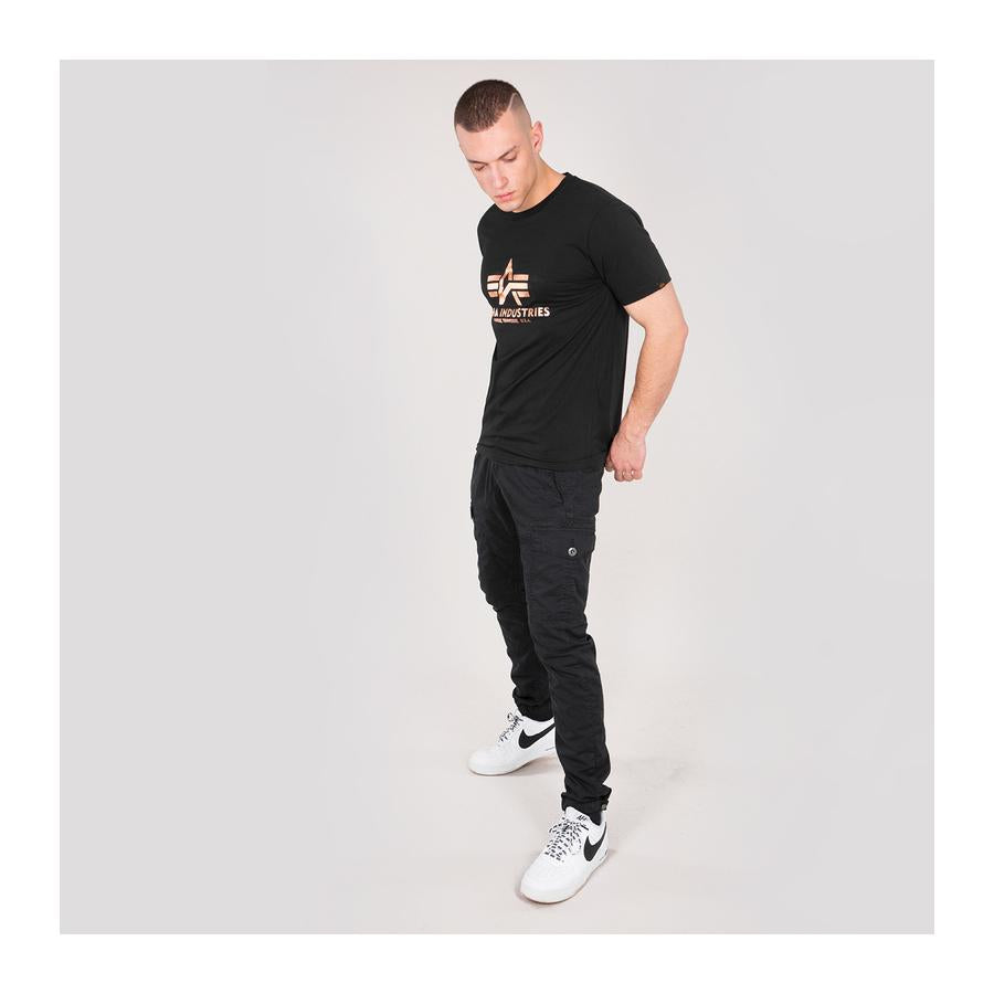 Basic T Foil Print - black/gold