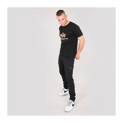 Basic T Foil Print - black/gold
