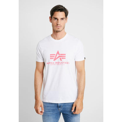 Basic T Neon Print- white/neon pink