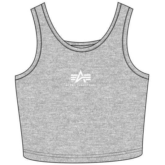 Basic Crop-Tank SL Woman - greyheather/white