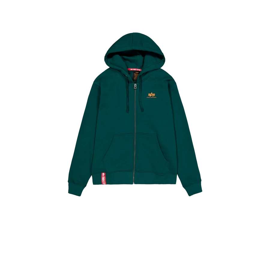 Basic Zip Hoody SL - force green