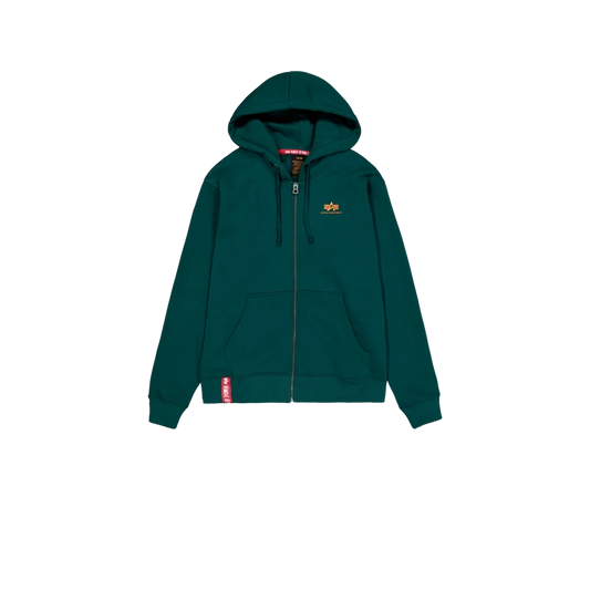 Basic Zip Hoody SL - force green