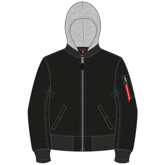 MA-1 Hooded Woman - black/chrome
