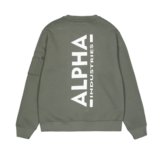 Back Print Sweatshirt - dark olive