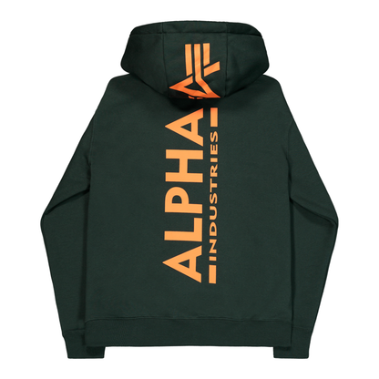 Back Print Zip Hoodie - dark petrol