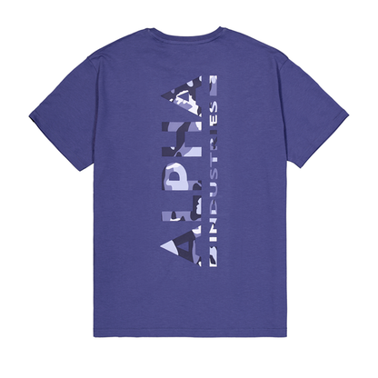 Backprint Camo Print T-Shirt - night purple