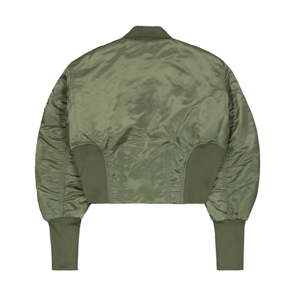 Waisted MA-1 Bomber Jacket Women - sage-green