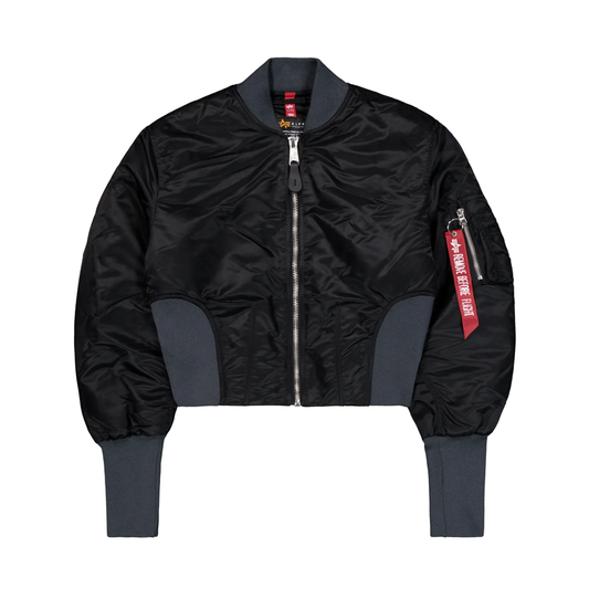 Waisted MA-1 Bomber Jacket Women - black