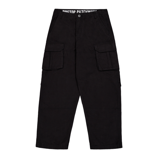 Ripstop Patchwork Pant - black