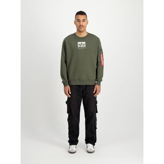 Satin Logo Sweater - dark olive