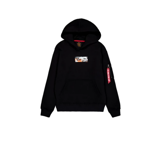 Camo Panel Hoodie - black