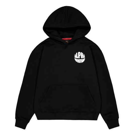 Logo Back Print Hoodie Women - black