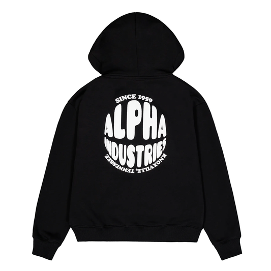 Logo Back Print Hoodie Women - black
