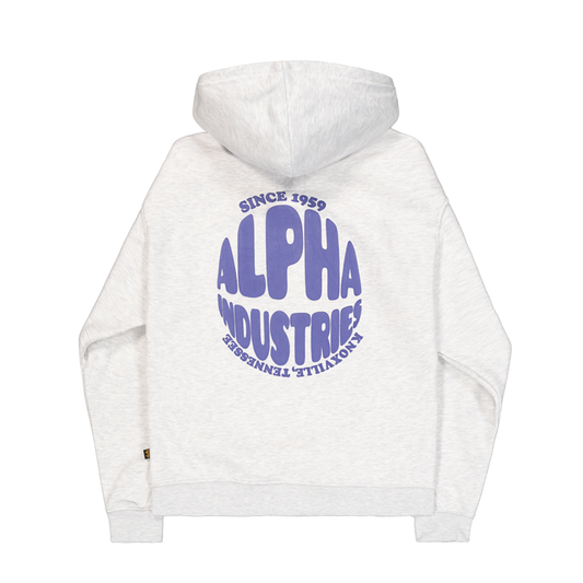 Logo Back Print Hoodie Women - pastel grey melange