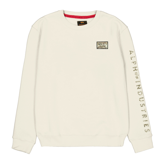 Camo Sleeve Crewneck - vintage white