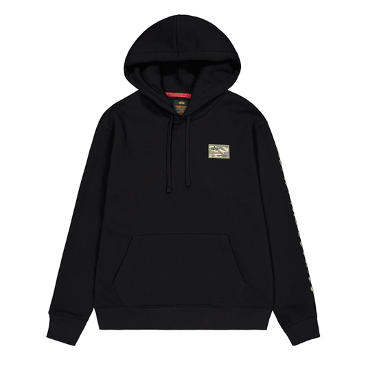 Camo Sleeve Hoodie - black