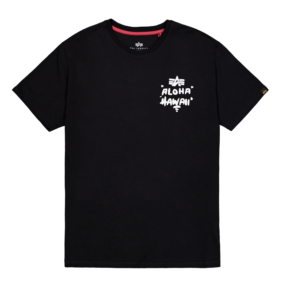 Aloha Back Print T-Shirt - black