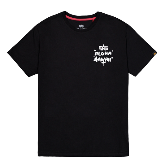 Aloha Back Print T-Shirt - black