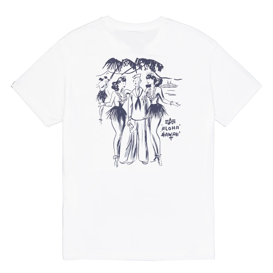 Aloha Back Print T-Shirt - white