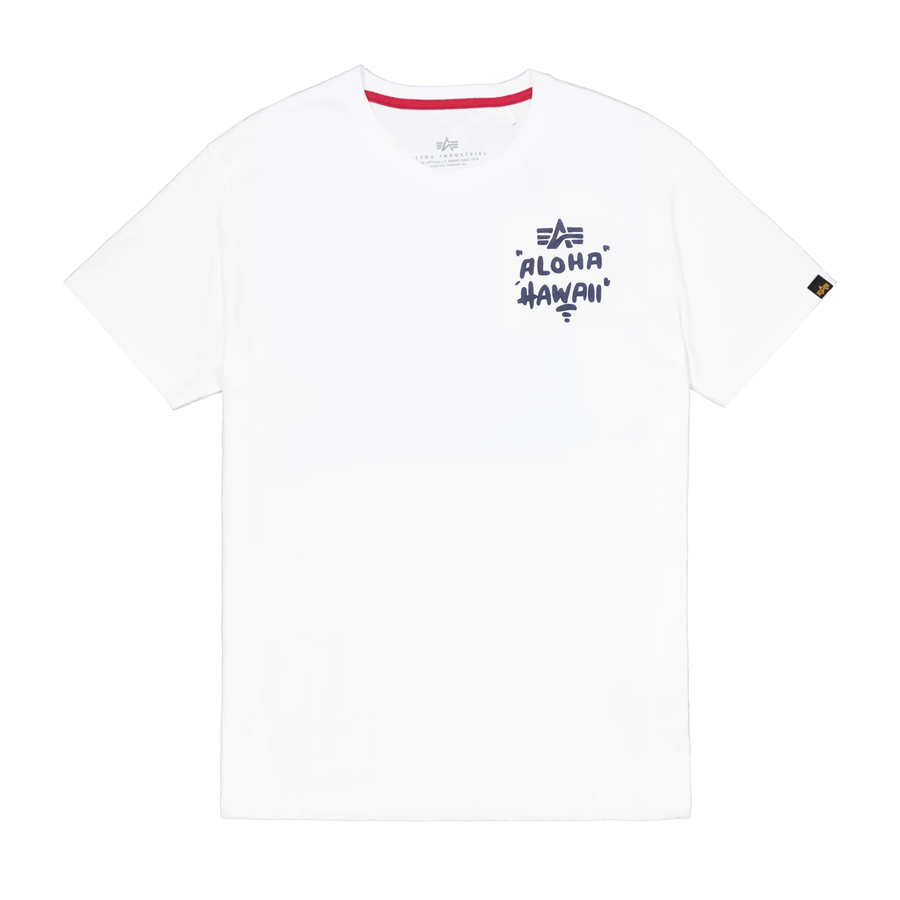 Aloha Back Print T-Shirt - white