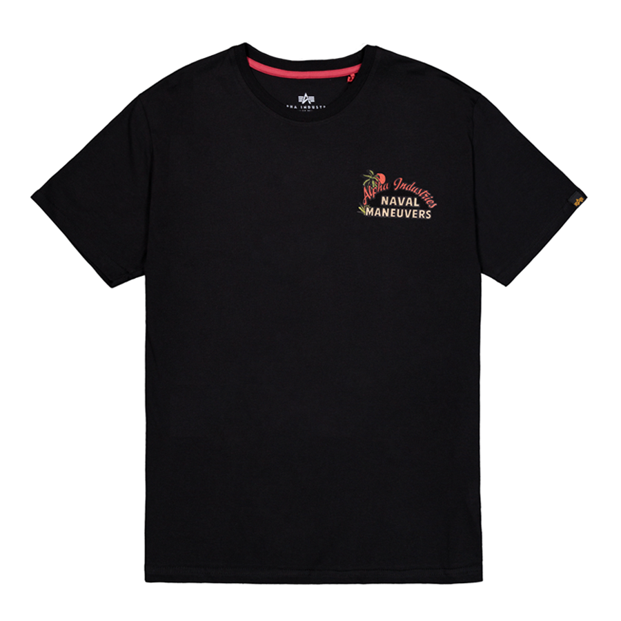 Naval Back Print T-Shirt - black