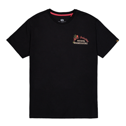 Naval Back Print T-Shirt - black