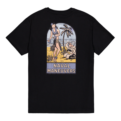 Naval Back Print T-Shirt - black