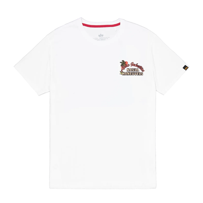 Naval Back Print T-Shirt - white