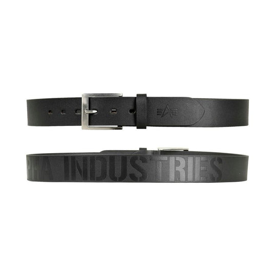 Embossed Alpha Belt - black