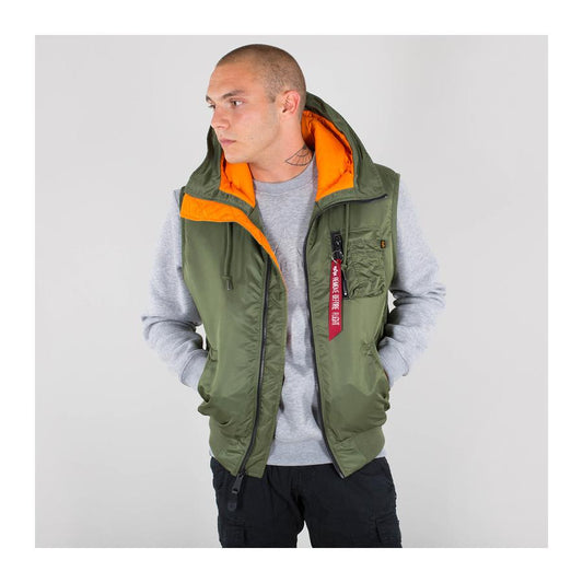 Hooded MA-1 Vest - sage green